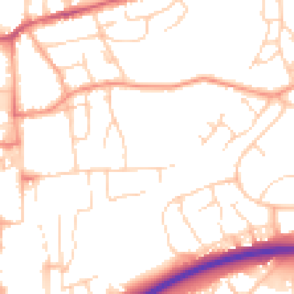 Daytime road noise heatmap for HP2 4AS