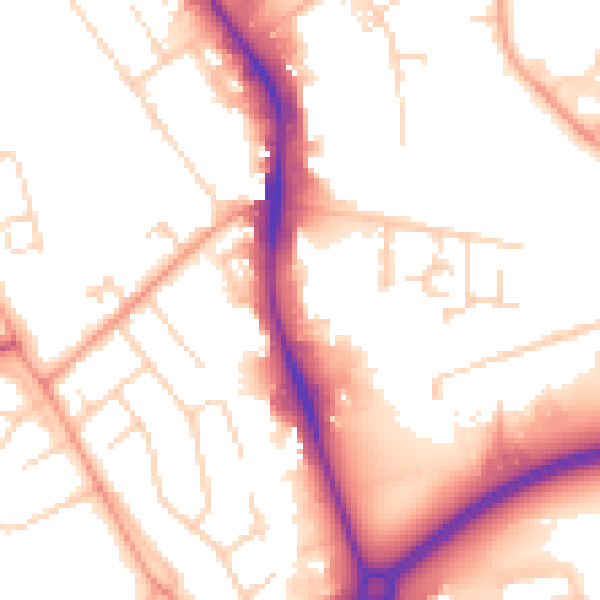 Daytime road noise heatmap for HP2 4AU