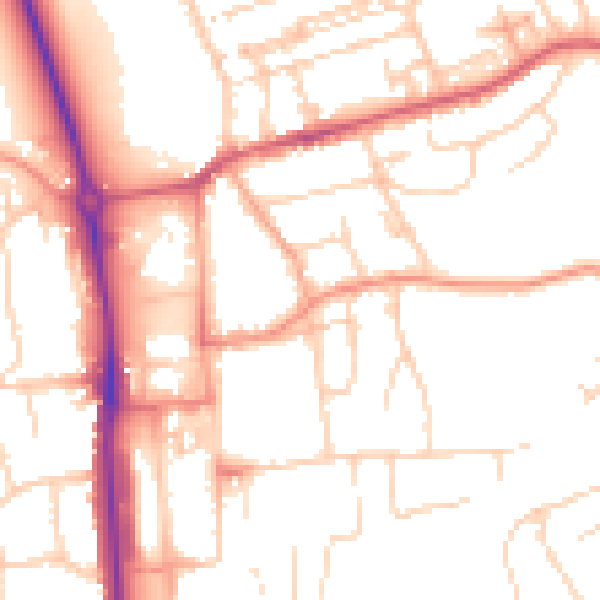 Daytime road noise heatmap for HP2 4AX