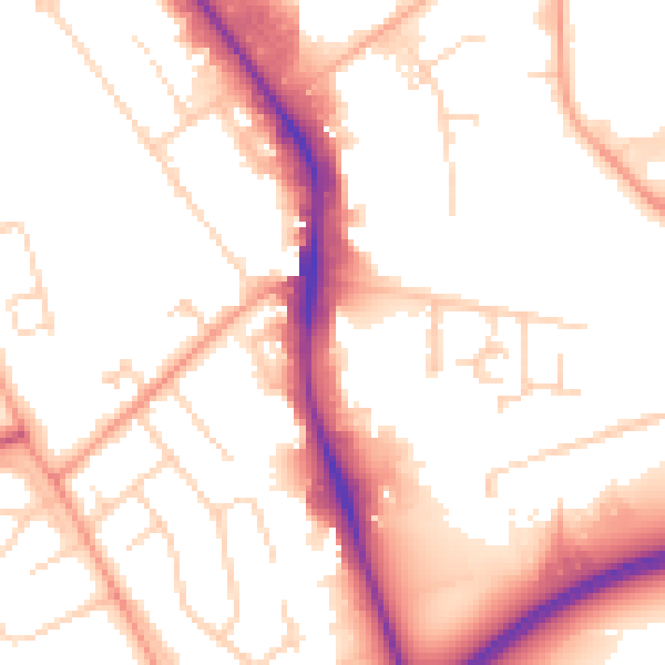 Daytime road noise heatmap for HP2 4BE