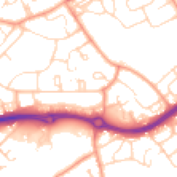 Daytime road noise heatmap for HP2 4BN