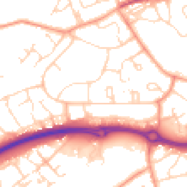 Daytime road noise heatmap for HP2 4BS