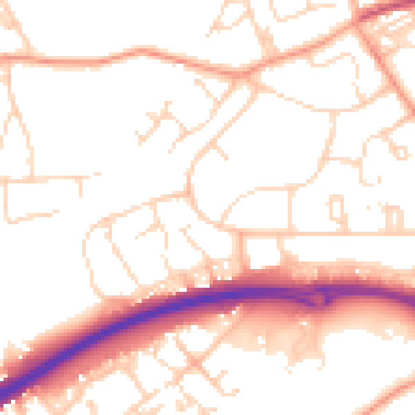 Daytime road noise heatmap for HP2 4BU
