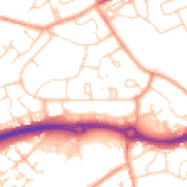 Daytime road noise heatmap for HP2 4BW