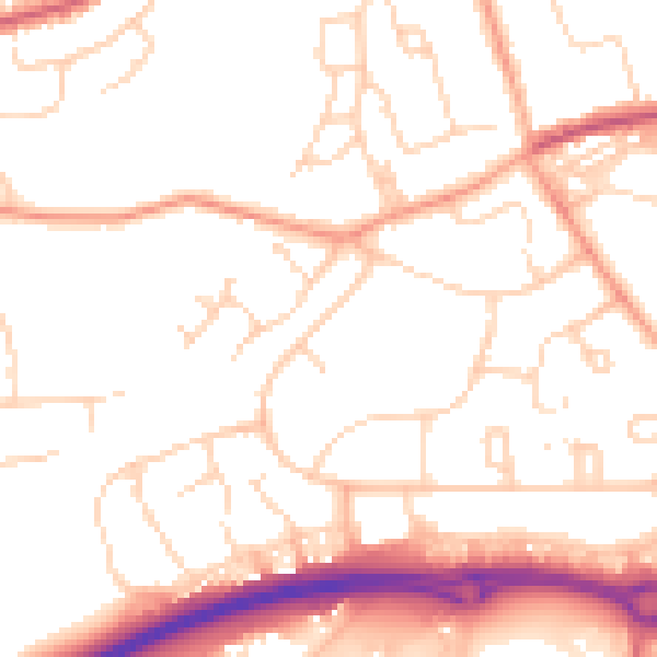 Daytime road noise heatmap for HP2 4BX