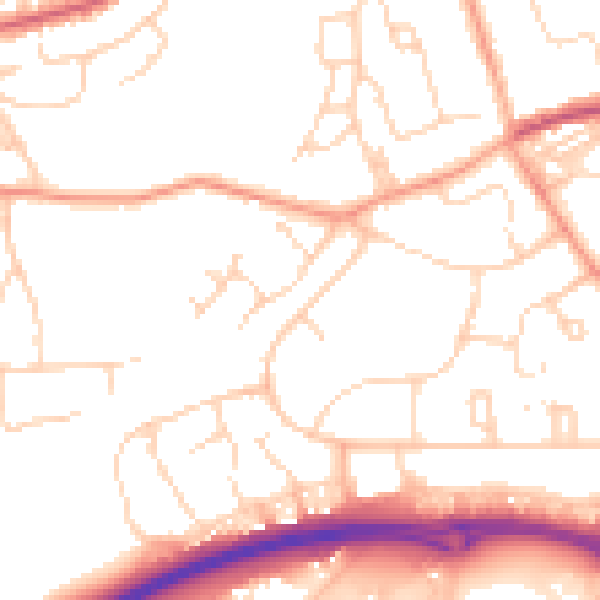 Daytime road noise heatmap for HP2 4BY