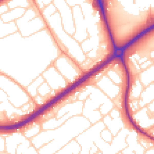 Daytime road noise heatmap for HP2 4DL