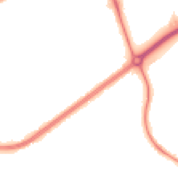 Night-time road noise heatmap for HP2 4DL