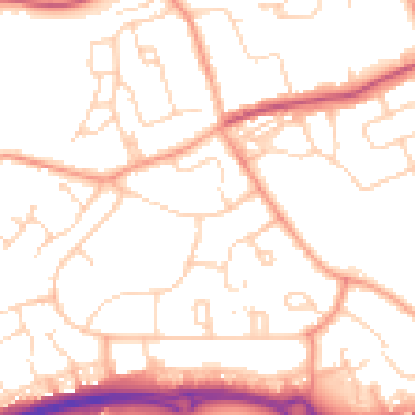 Daytime road noise heatmap for HP2 4DP