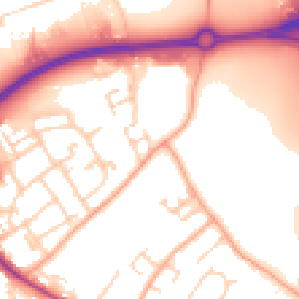 Daytime road noise heatmap for HP2 4GG