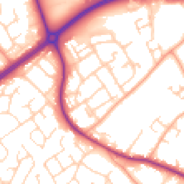 Daytime road noise heatmap for HP2 4PT