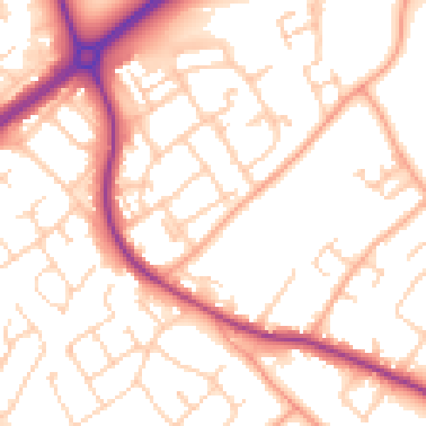 Daytime road noise heatmap for HP2 4PU