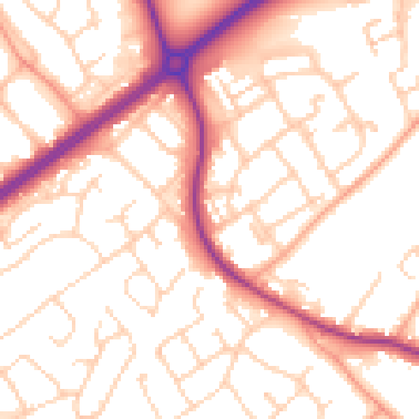 Daytime road noise heatmap for HP2 4PW