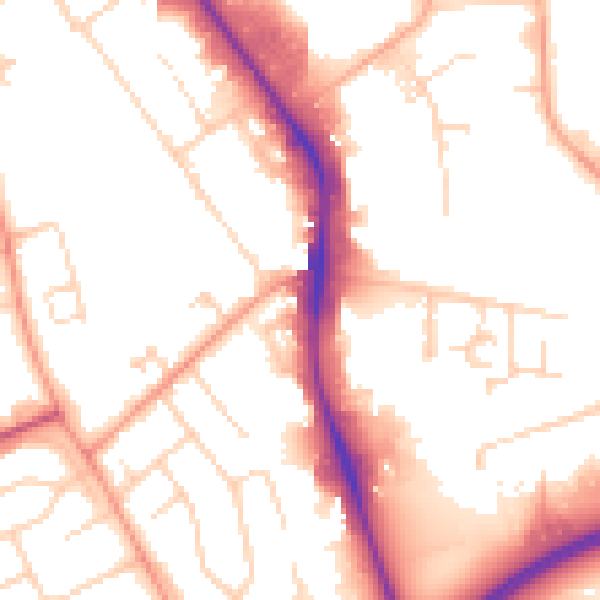 Daytime road noise heatmap for HP2 4SE