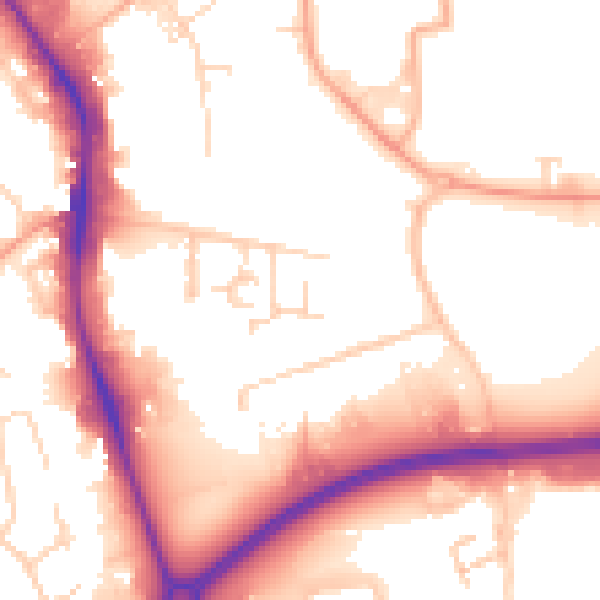 Daytime road noise heatmap for HP2 4SR