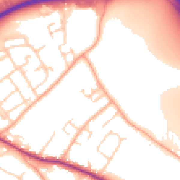 Daytime road noise heatmap for HP2 4ZA