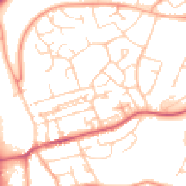 Daytime road noise heatmap for HP2 5DT