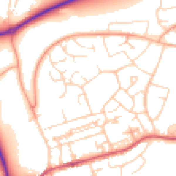 Daytime road noise heatmap for HP2 5EZ