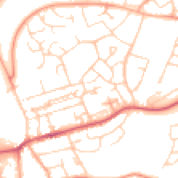 Daytime road noise heatmap for HP2 5FW