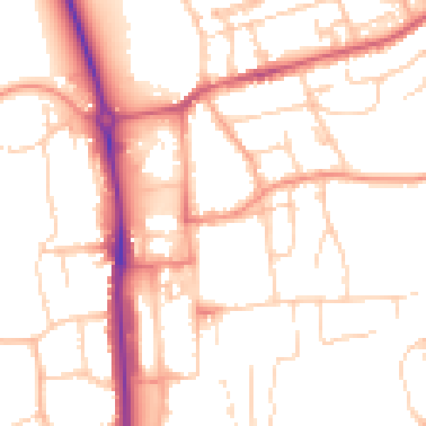 Daytime road noise heatmap for HP2 5GF