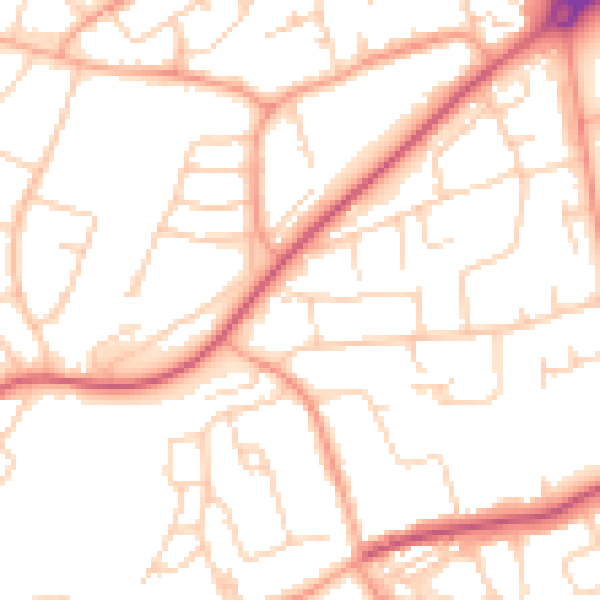 Daytime road noise heatmap for HP2 5LF