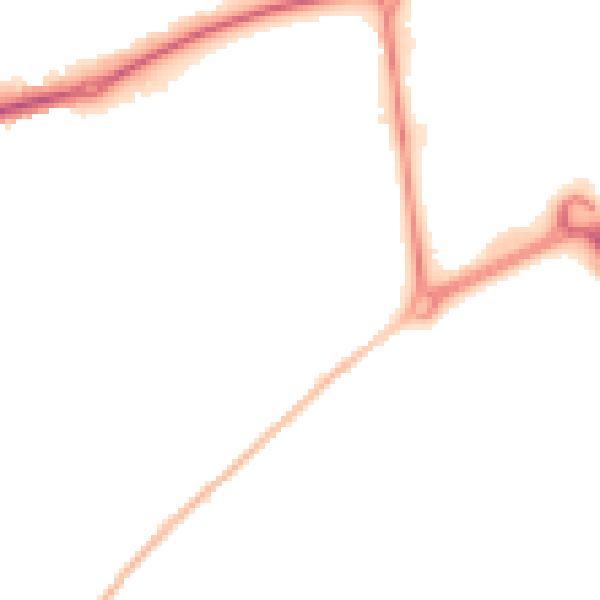 Night-time road noise heatmap for HP2 5NL
