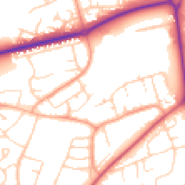 Daytime road noise heatmap for HP2 5RD