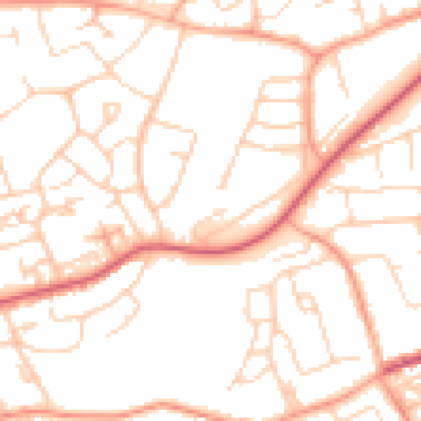 Daytime road noise heatmap for HP2 5RN