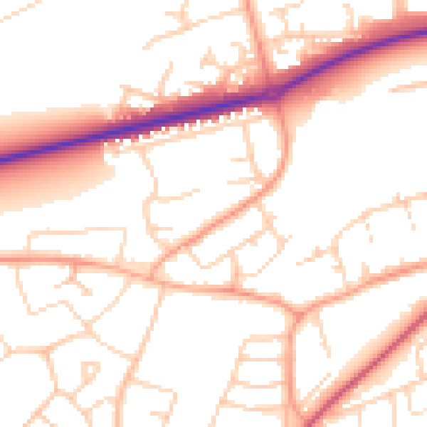 Daytime road noise heatmap for HP2 5TA