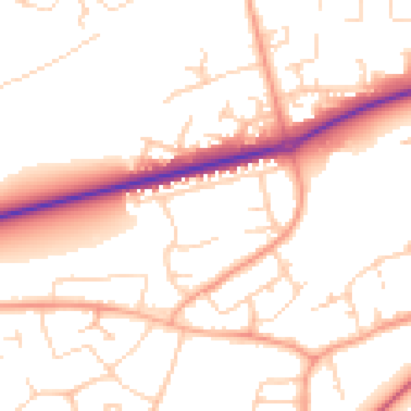 Daytime road noise heatmap for HP2 5TP