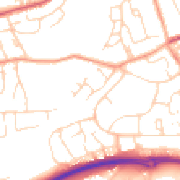 Daytime road noise heatmap for HP2 5UB