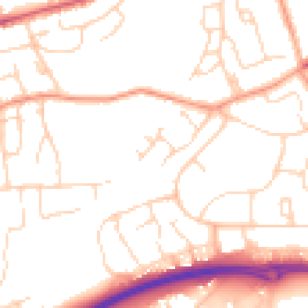 Daytime road noise heatmap for HP2 5UX