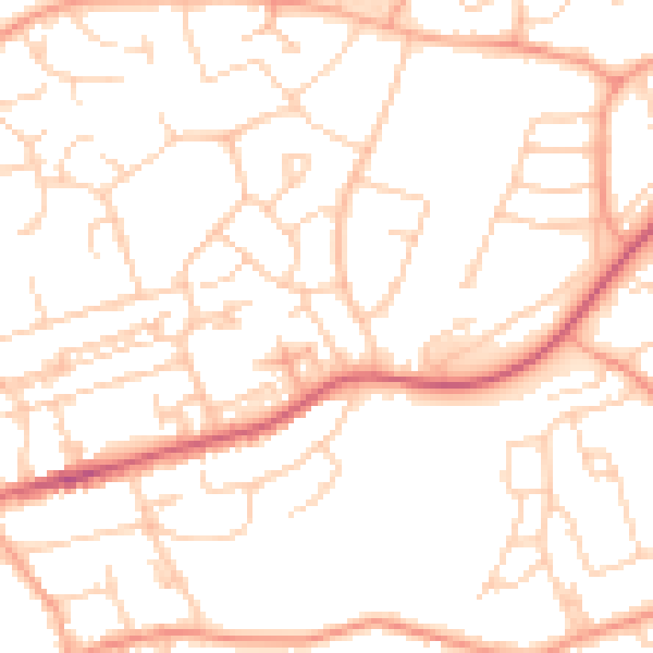 Daytime road noise heatmap for HP2 5XE