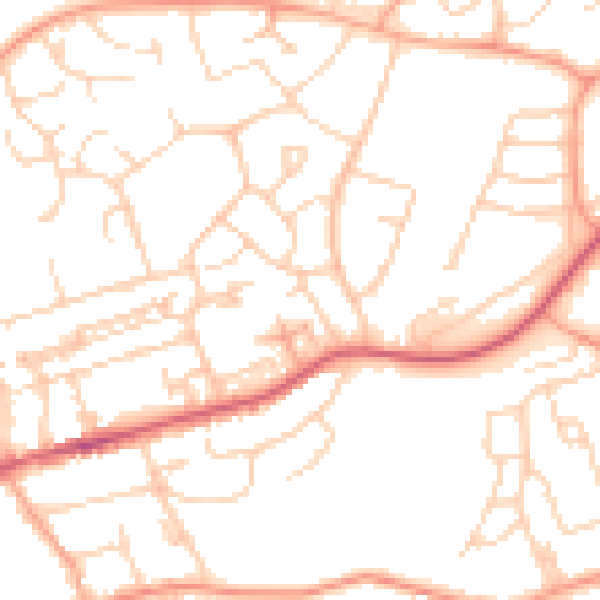 Daytime road noise heatmap for HP2 5XF