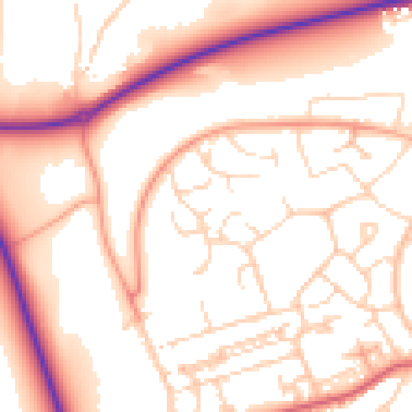 Daytime road noise heatmap for HP2 5YR