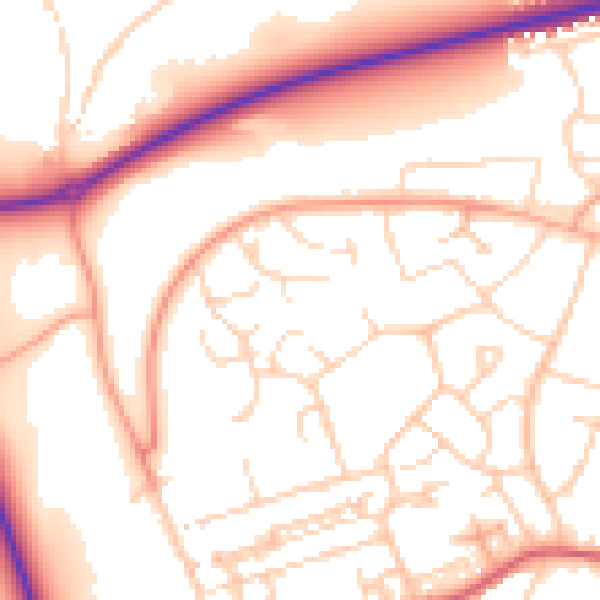 Daytime road noise heatmap for HP2 5YX