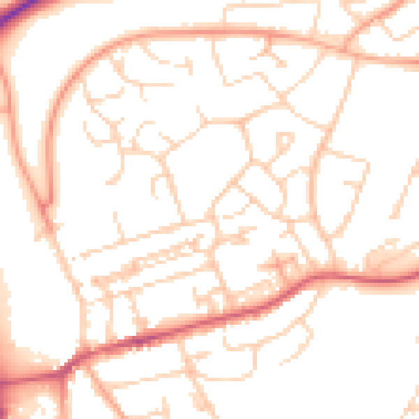 Daytime road noise heatmap for HP2 5ZF