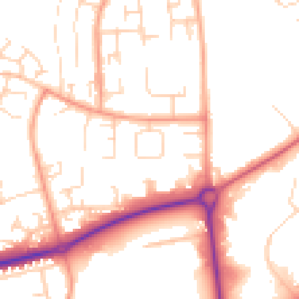 Daytime road noise heatmap for HP2 6AS