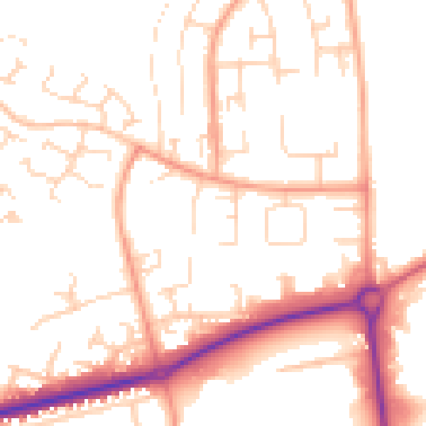 Daytime road noise heatmap for HP2 6AZ