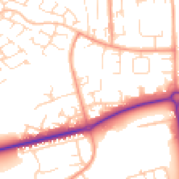 Daytime road noise heatmap for HP2 6BY