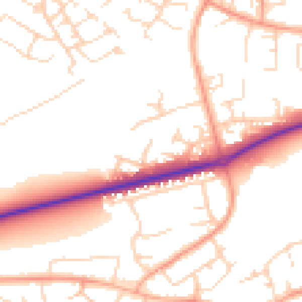 Daytime road noise heatmap for HP2 6DT