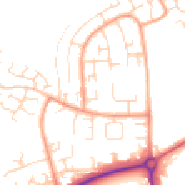 Daytime road noise heatmap for HP2 6DZ