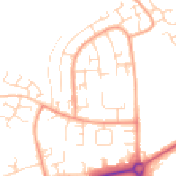 Daytime road noise heatmap for HP2 6EA