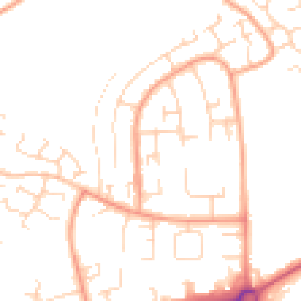 Daytime road noise heatmap for HP2 6EB