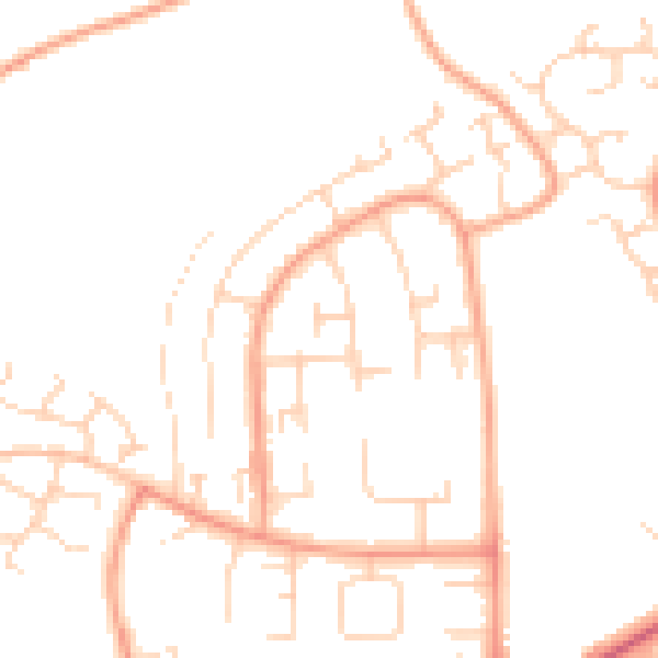 Daytime road noise heatmap for HP2 6EF