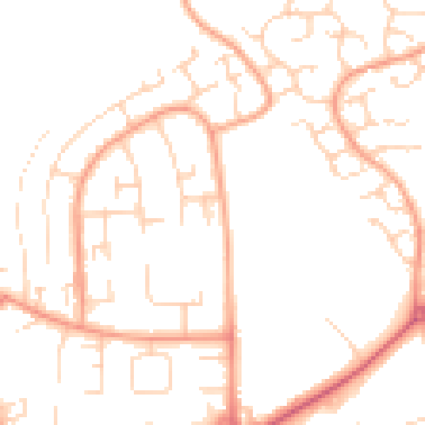Daytime road noise heatmap for HP2 6EJ