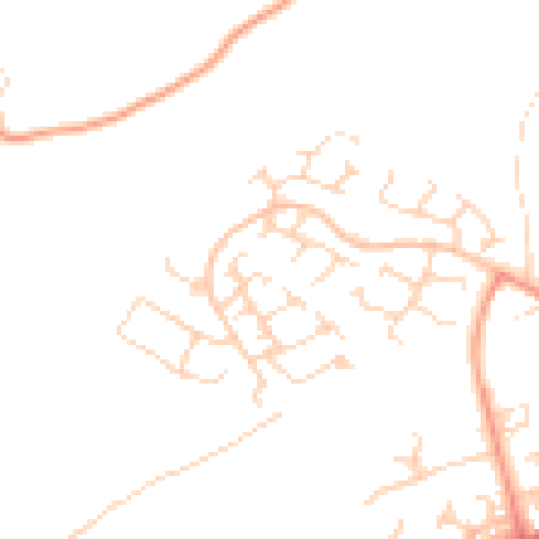 Daytime road noise heatmap for HP2 6NU