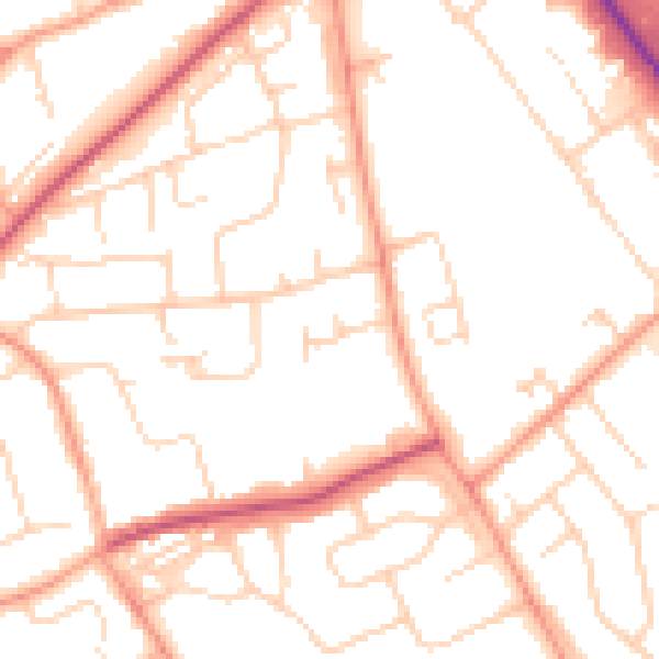 Daytime road noise heatmap for HP2 7AG