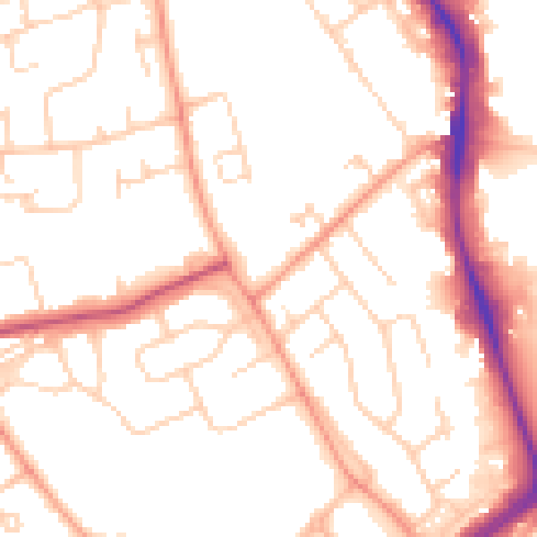Daytime road noise heatmap for HP2 7AP