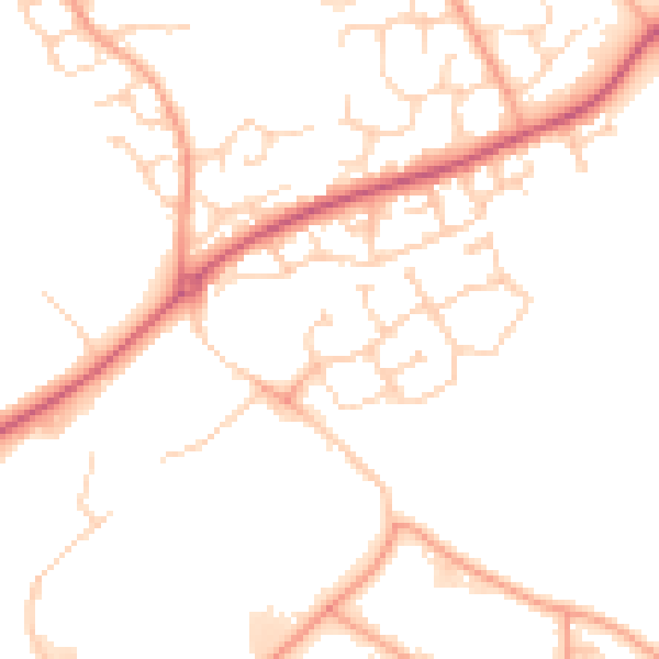 Daytime road noise heatmap for HP2 7AU